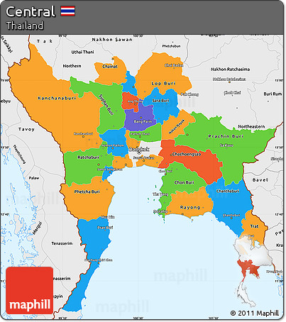 Political Simple Map of Central, single color outside, borders and labels