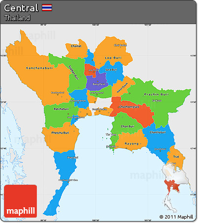 Political Simple Map of Central, single color outside
