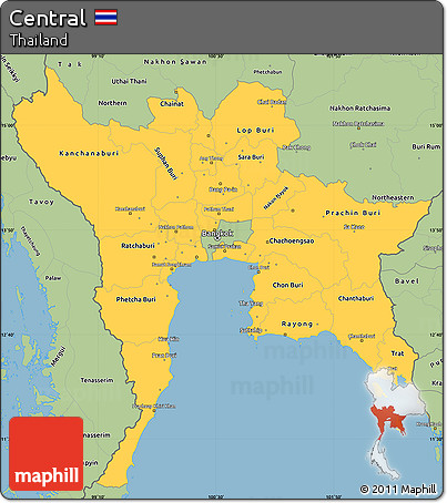 Savanna Style Simple Map of Central