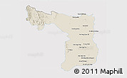 Shaded Relief 3D Map of Suphan Buri, single color outside