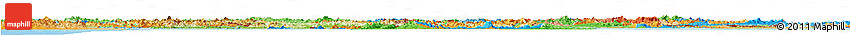 Physical Horizon Map of Thailand, political outside, shaded relief sea