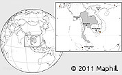 Gray Location Map of Thailand, blank outside