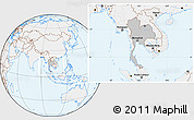 Gray Location Map of Thailand, lighten