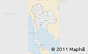 Classic Style Map of Thailand, single color outside