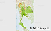 Physical Map of Thailand, lighten