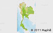 Physical Map of Thailand, single color outside, bathymetry sea, shaded relief sea