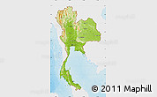 Physical Map of Thailand, single color outside