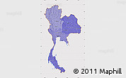 Political Shades Map of Thailand, cropped outside