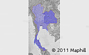 Political Shades Map of Thailand, desaturated