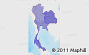 Political Shades Map of Thailand, single color outside