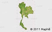 Satellite Map of Thailand, cropped outside