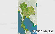 Satellite Map of Thailand, lighten, land only