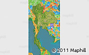 Satellite Map of Thailand, political outside, satellite sea