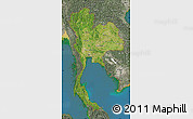 Satellite Map of Thailand, semi-desaturated, land only