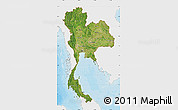 Satellite Map of Thailand, single color outside, bathymetry sea, shaded relief sea