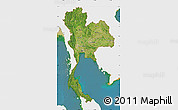 Satellite Map of Thailand, single color outside