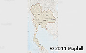 Shaded Relief Map of Thailand, lighten