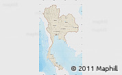 Shaded Relief Map of Thailand, single color outside