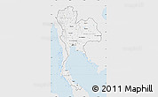 Silver Style Map of Thailand, single color outside