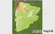 Physical 3D Map of Chaiyaphum, darken
