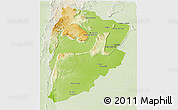Physical 3D Map of Chaiyaphum, lighten