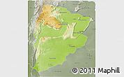 Physical 3D Map of Chaiyaphum, semi-desaturated