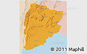 Political 3D Map of Chaiyaphum, lighten