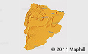 Political 3D Map of Chaiyaphum, single color outside
