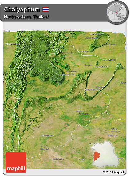 Satellite 3D Map of Chaiyaphum