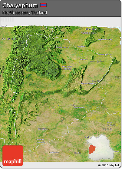 Satellite 3D Map of Chaiyaphum