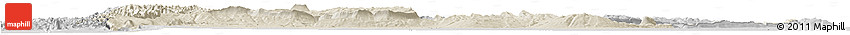 Shaded Relief Horizon Map of Chaiyaphum, desaturated