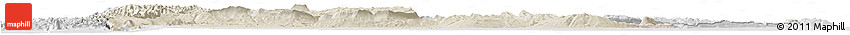 Shaded Relief Horizon Map of Chaiyaphum, lighten, desaturated