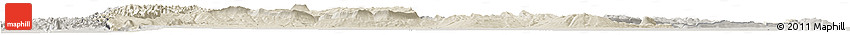 Shaded Relief Horizon Map of Chaiyaphum, semi-desaturated