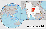 Gray Location Map of Chaiyaphum, highlighted country