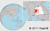 Gray Location Map of Chaiyaphum, highlighted parent region