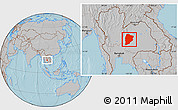 Gray Location Map of Chaiyaphum, hill shading