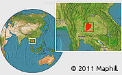 Satellite Location Map of Chaiyaphum