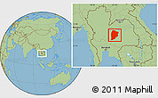Savanna Style Location Map of Chaiyaphum