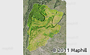 Satellite Map of Chaiyaphum, semi-desaturated