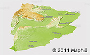 Physical Panoramic Map of Chaiyaphum, cropped outside