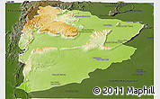Physical Panoramic Map of Chaiyaphum, darken