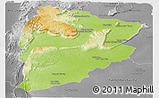 Physical Panoramic Map of Chaiyaphum, desaturated