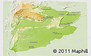 Physical Panoramic Map of Chaiyaphum, lighten