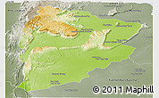 Physical Panoramic Map of Chaiyaphum, semi-desaturated