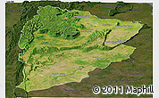 Satellite Panoramic Map of Chaiyaphum, darken
