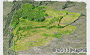 Satellite Panoramic Map of Chaiyaphum, semi-desaturated