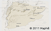 Shaded Relief Panoramic Map of Chaiyaphum, lighten