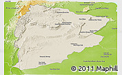 Shaded Relief Panoramic Map of Chaiyaphum, physical outside