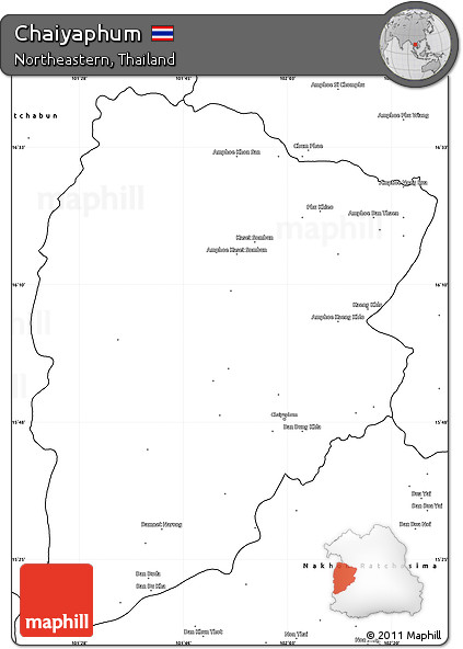 Blank Simple Map of Chaiyaphum