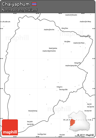 Blank Simple Map of Chaiyaphum
